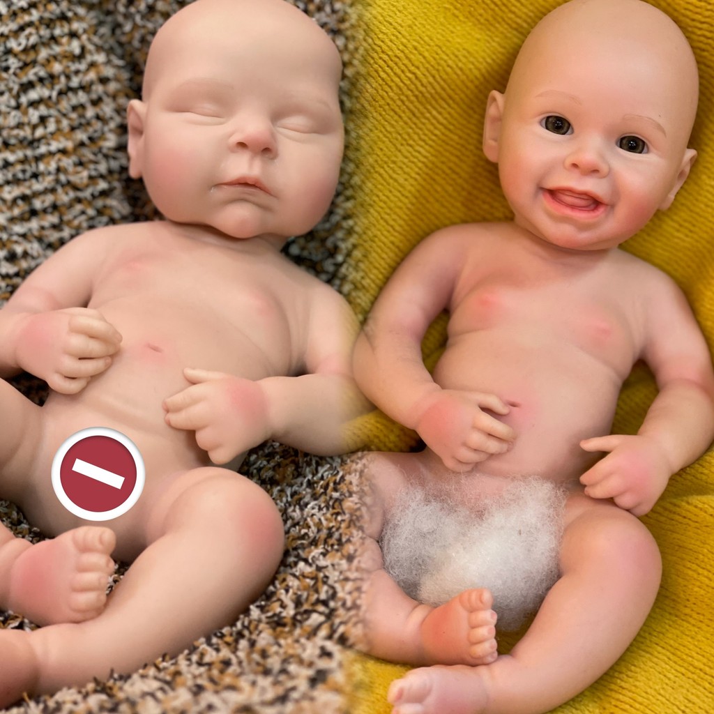 Peaes&Harper Bebe Reborn 33CM Full Body Soft Solid Silicone Reborn Doll Painted Reborn Baby Doll Reb
