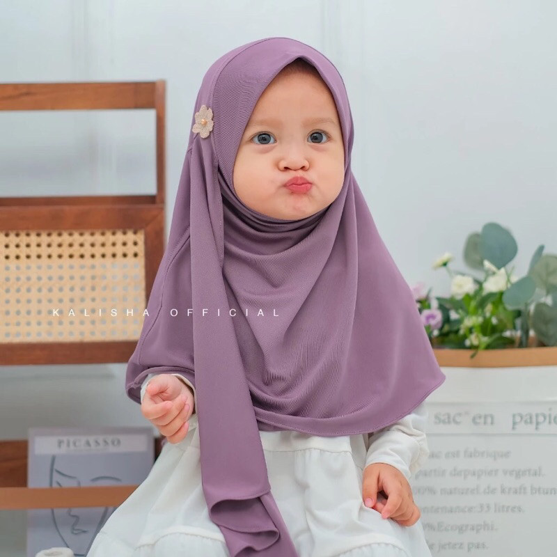 LULU PAIYYA | HB03 (2-4 Tahun) Jilbab Kerudung Anak Pashmina Instan Anak Talita Pashmina Bunga Jerse