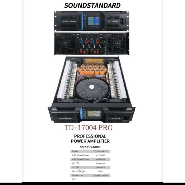 Power Amplifier TD17004 PRO Soundstandard 4Channel Td 17004Pro Td17004pro