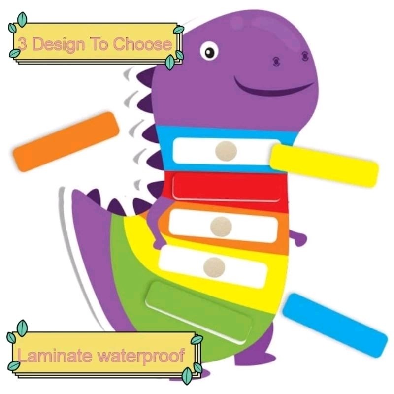 Sudah Dilaminasi Busy Book Dinosaur Colour Match/Mainan/Education/Matching game/Velcro Game/Mainan k