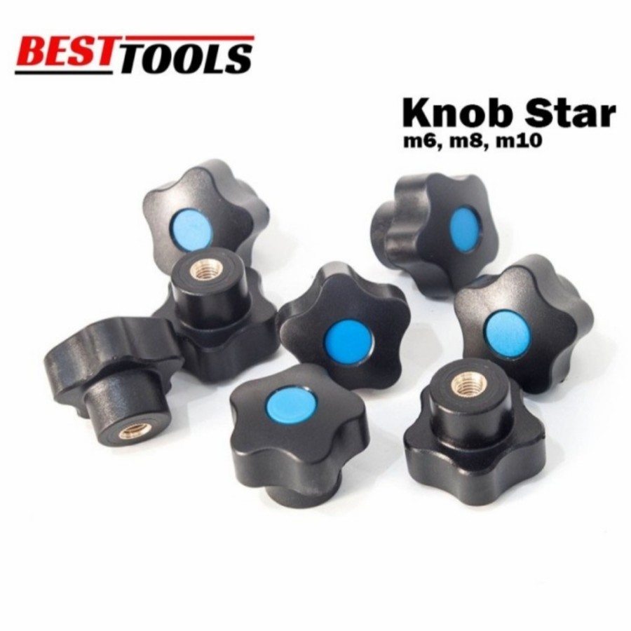 Female thread screw - baut kepala - Handle knob star M6 - M8 - M10 - mur bintang M6x32mm - M8x40mm -