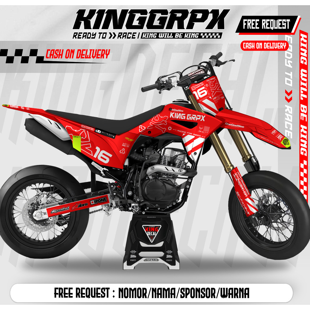 DECAL STICKER CRF 150 L FULL BODY / DECAL CRF 150 / DECAL STIKER VARIASI CRF 150 FULL BODY CUSTOM