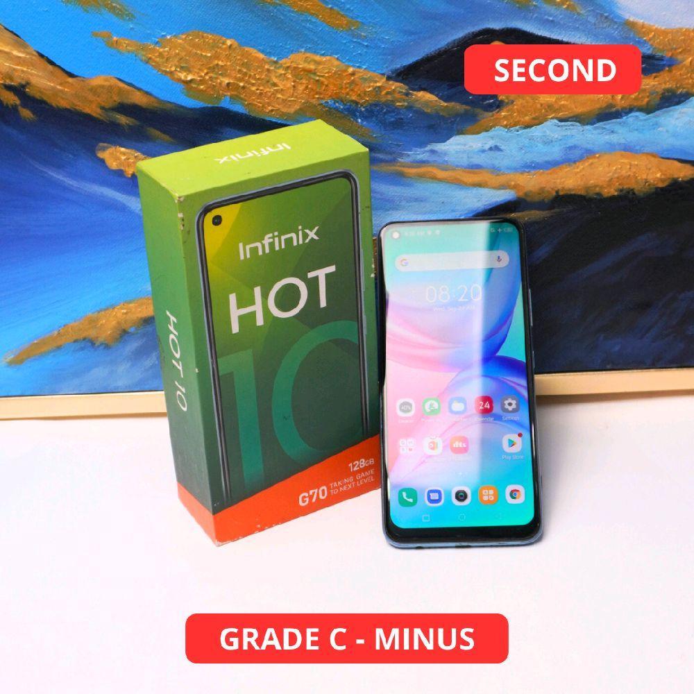 INFINIX HOT 10 4/128 GB GRADE C - MINUS HP SECOND ORIGINAL SINAR MUTIARA CELL