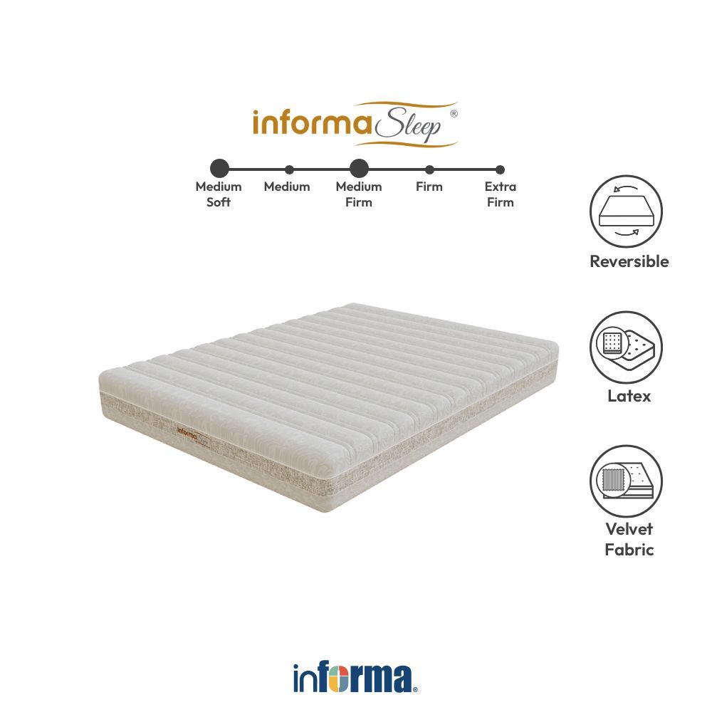 Informa Sleep 200X200X25 cm Dual Side Kasur Foam Latex - Putih Latex Mattress Kasur Busa Foam Mattre