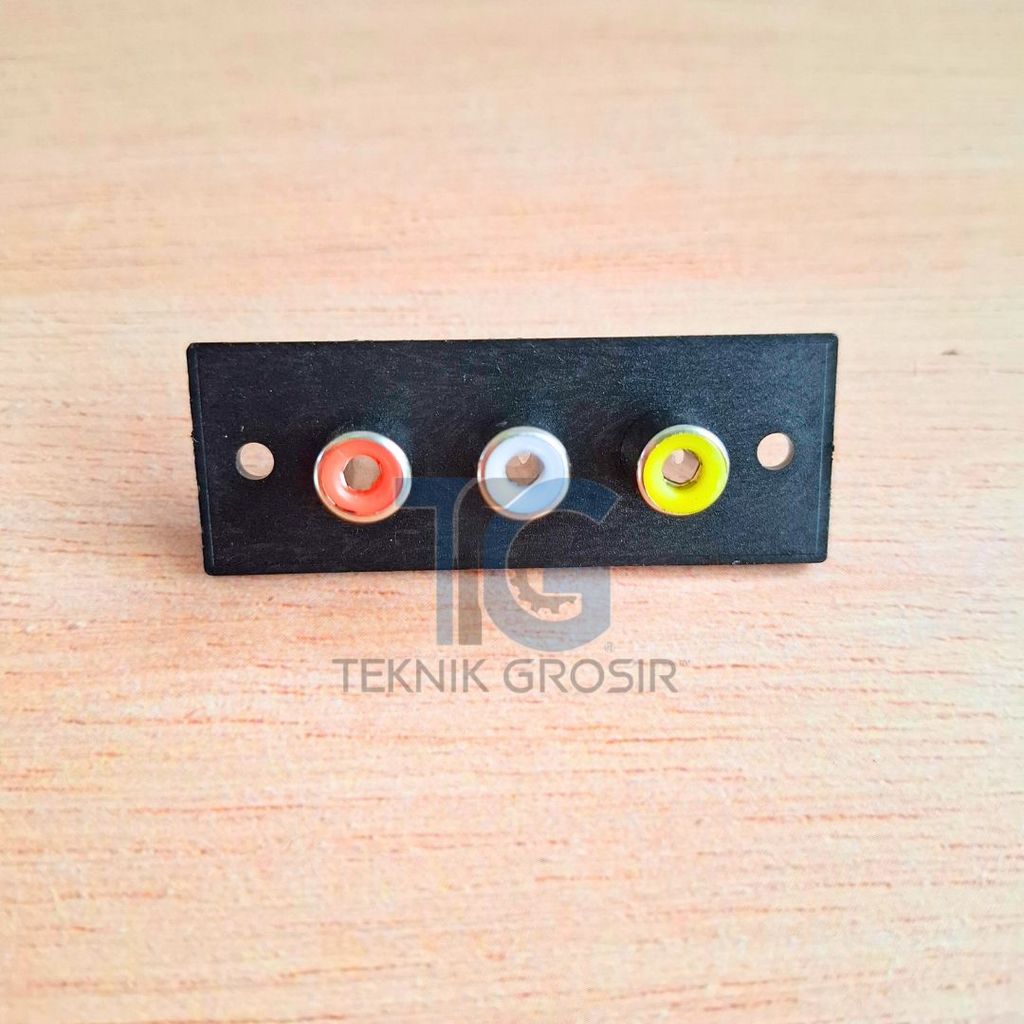 Soket RCA Lurus 3 Pin Warna Merah Putih Kuning Terminal Audio Video DIY