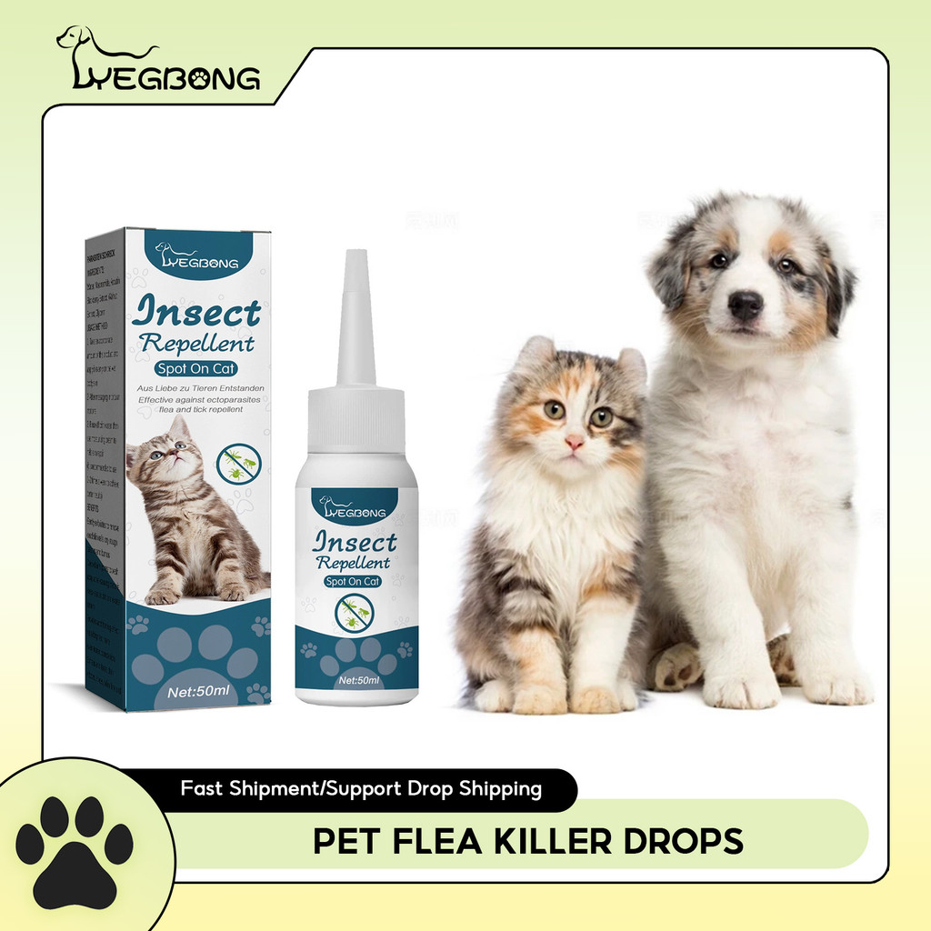 Pet Flea Killer Drops Anti Fleas Cats Ticks Lice Mite Removal Relieve Itching Dogs Ringworm Treatmen