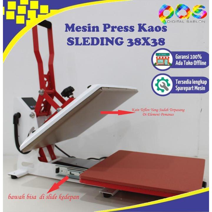 Mesin Press Kaos SLIDING 38x38 / Heat Press Baju Sleding - Sliding 38x38