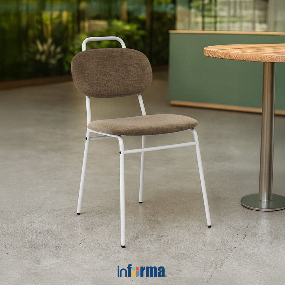 Informa Divo Kursi Fabric - Cokelat Muda Multipurpose Chair Kursi Makan Cafe Restoran Tempat Duduk S