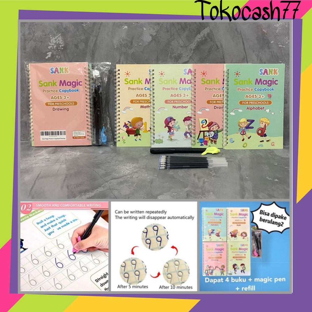 SANK BOOK MAGIC 1 SET ISI 4 BOOK KECIL + PEN