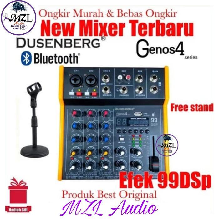 Mixer Audio 4 channel dusenberg genos 4 Original Efek 99 Dsp Bluetooth