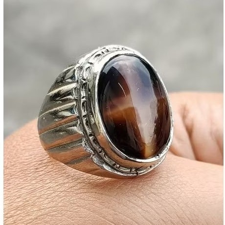 batu cincin akik yaman wulung hitam tapak jalak tembus senter ahmar / ahmer / habasy