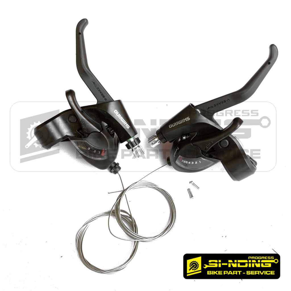 Shifter Shimano Tourney EF41 EF 41 3 X 7 Speed / St-Ef41 / Operan Shifter + Handle Rem Sepeda Mtb Fe