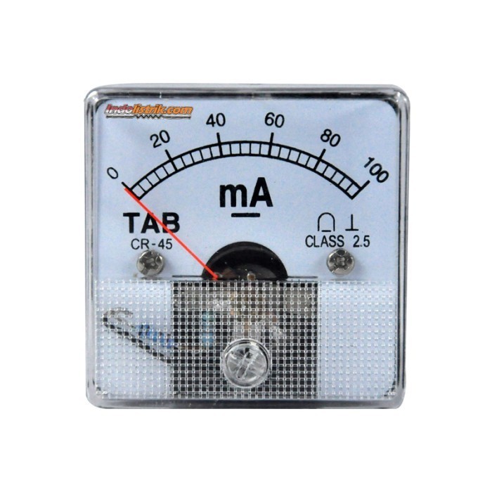 Ampere Meter Analog DC 100 mA CR45 Direct TAB