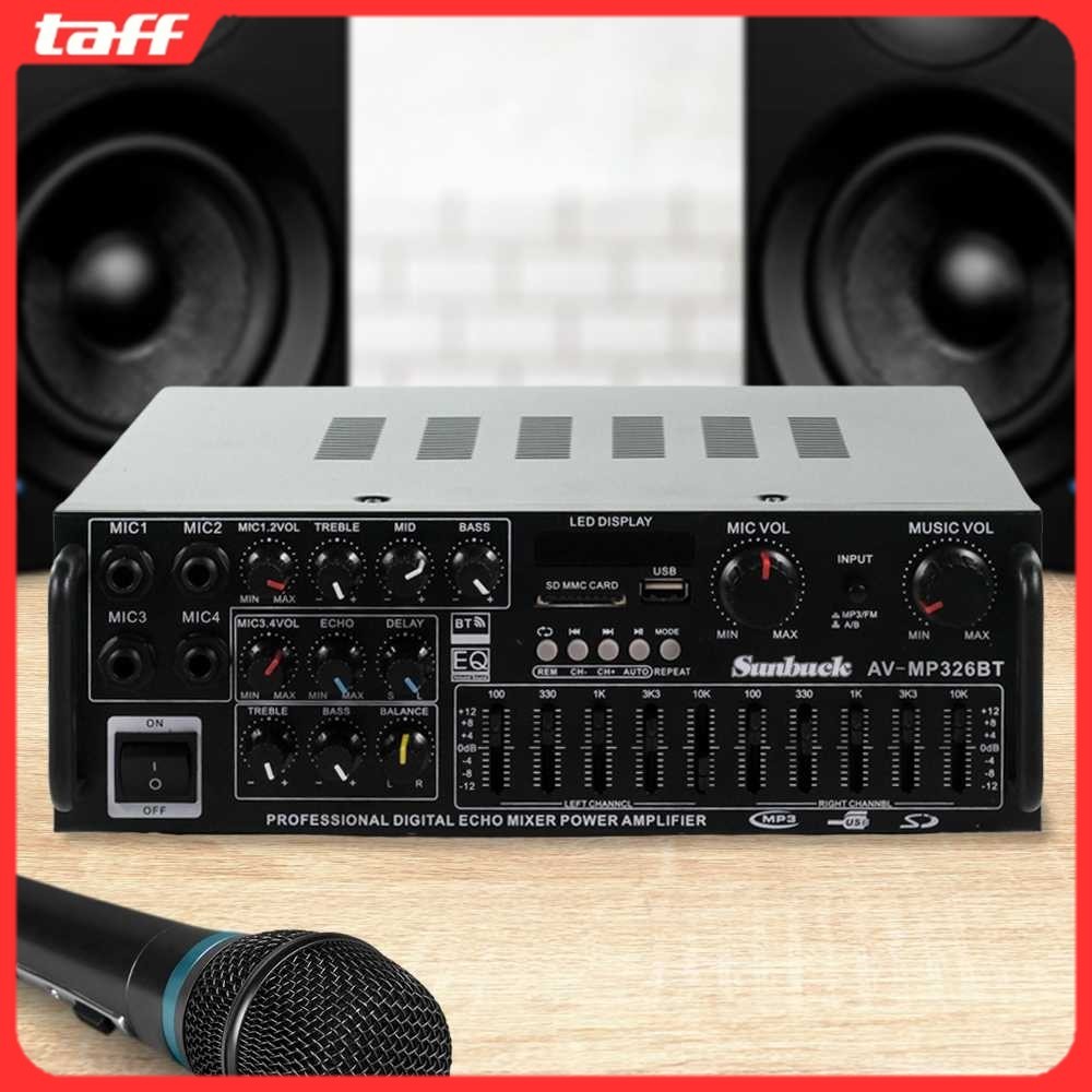 Sunbuck Bluetooth EQ Amplifier Karaoke Mixer Audio FM - AV-MP326BT