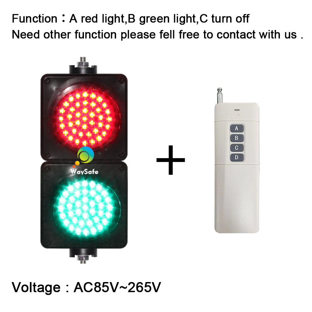 Remote Control Traffic Signal 100mm Red Green Colored lens for Parking Lots And Warehouse New Design