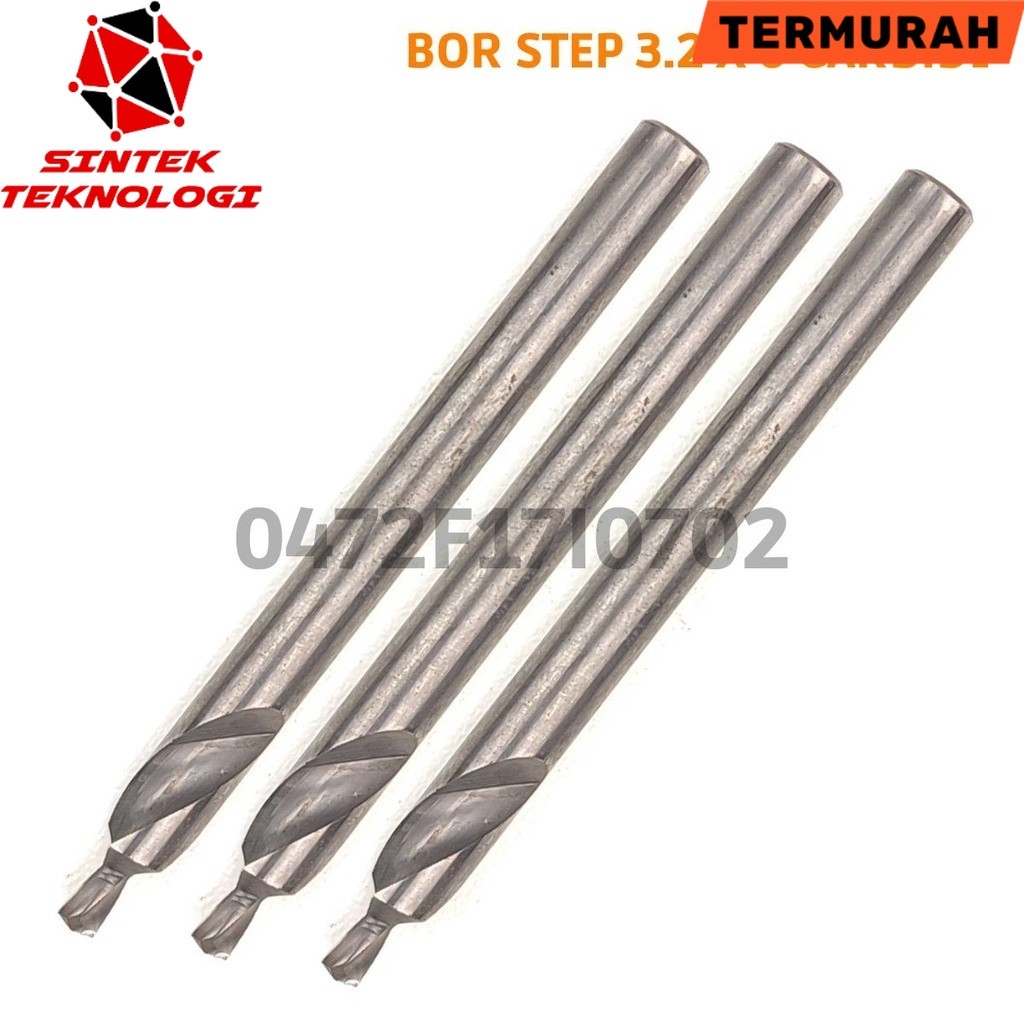 Mata Bor Step 3.2mm x 6mm Counter Bor Carbide Untuk Material Keras Baja Bukan Hss