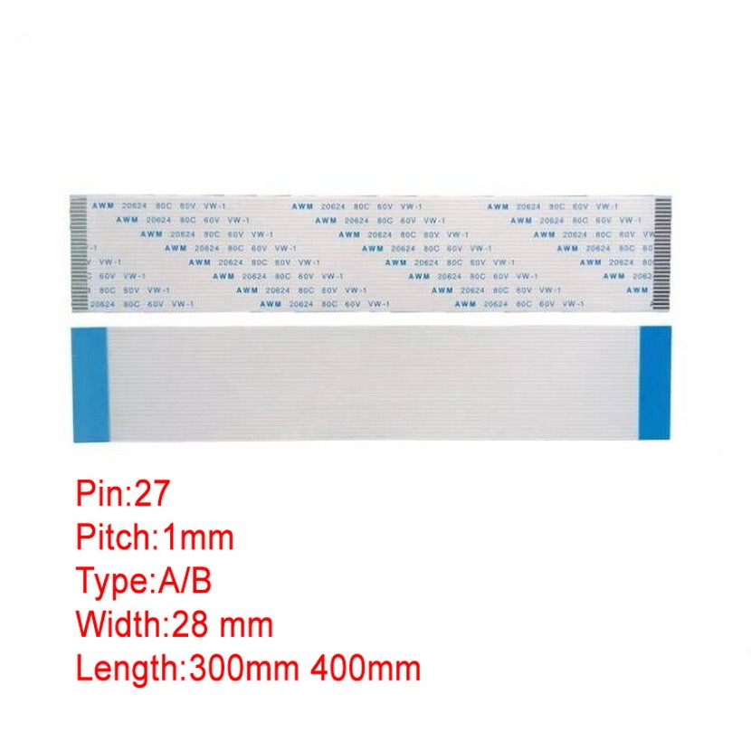 27Pin 1mm Pitch FFC FPC AWM 20624 80C 60V VW1 A B Type Flat Flexible Cable 300 MM 400mm connector Wi