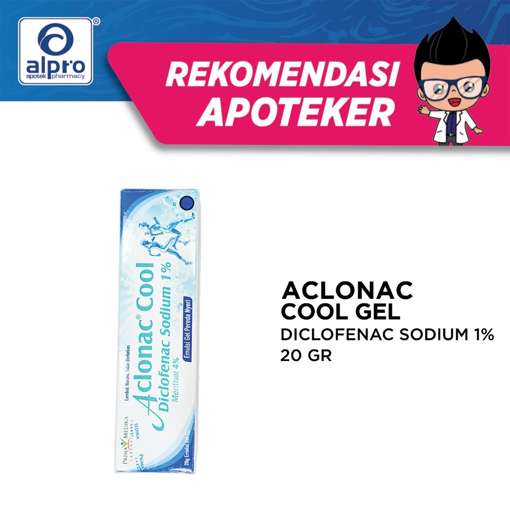 Aclonac Cool 1% Gel 20G/ Diclofenac/ Gel Pereda Nyeri/ Memar/ Keseleo
