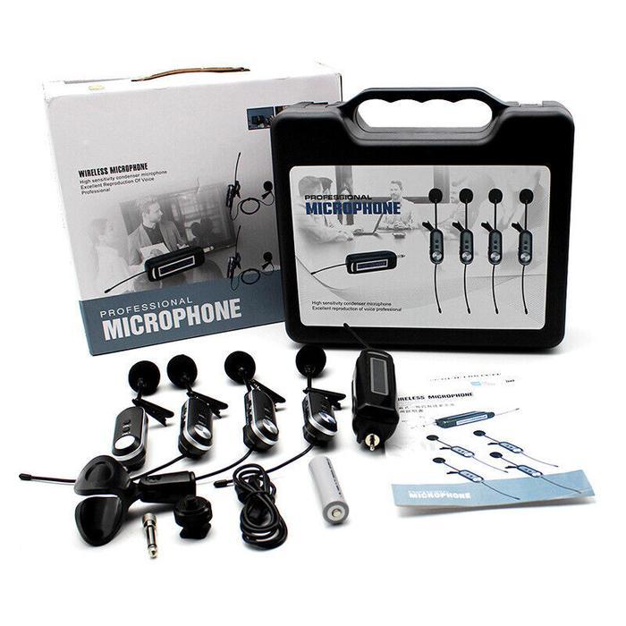 Mic Clip on Wireless Profesional Vlog 4 orang Live Streaming HP