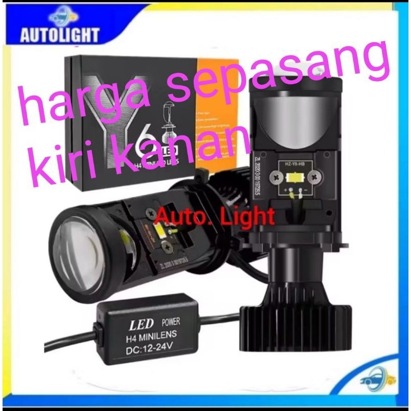 led mini projector Y6D h4 led mobil motor projector super terang  fokus