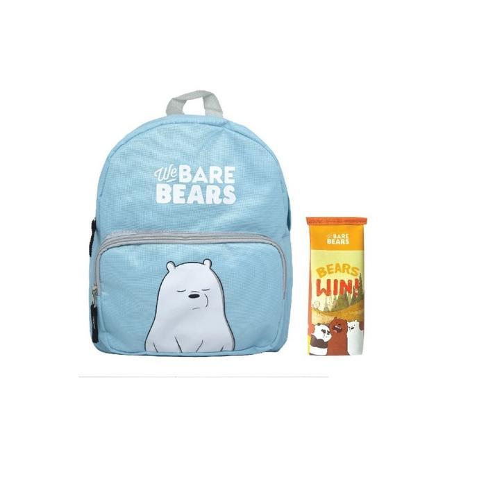 We Bare Bears Mini Backpack / Tas Ransel Mini We Bare Bears - Ice Bear 2in1