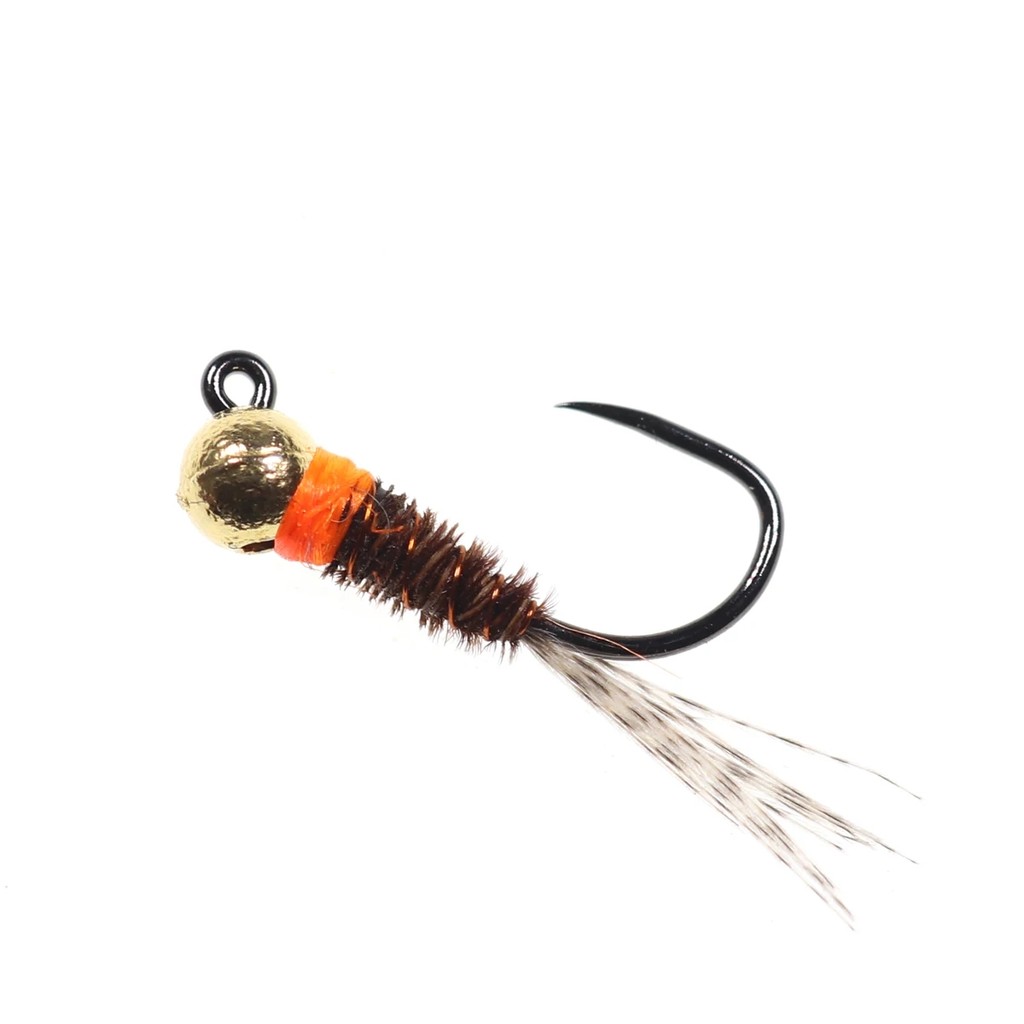 Bimoo 6PCS Tungsten Jig Nymph Brown Euro Perdigon Nymph Wet Fly Competition Fishing Spanish Nymphs T