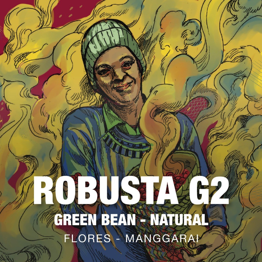 (VIVESSA) Green Bean Robusta Natural Grade 2 - 1kg Biji Kopi Mentah Flores Manggarai
