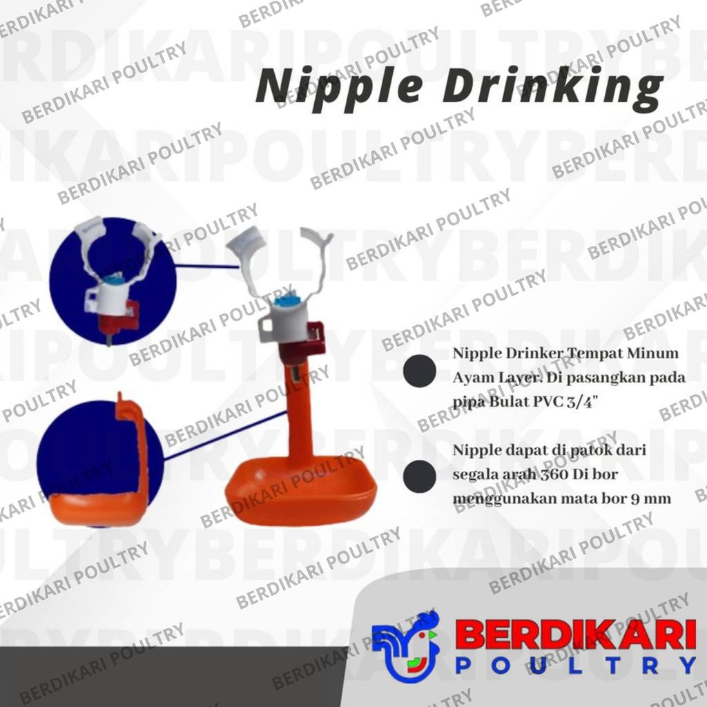 [Harga Grosir] 1000 Pcs Nipple Drinker Layer Peterlur / Tempat Minum Ayam Peterlur / Nipel A9 / Nepe