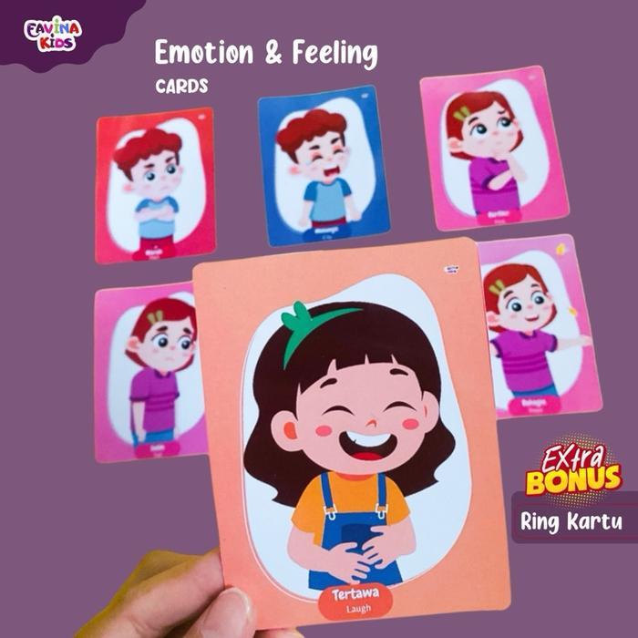 Flashcard Kartu Belajar Mengenal Emosi untuk Toddler Kartu Mengenal yang Aku Rasa Kartu Terapi Wicar
