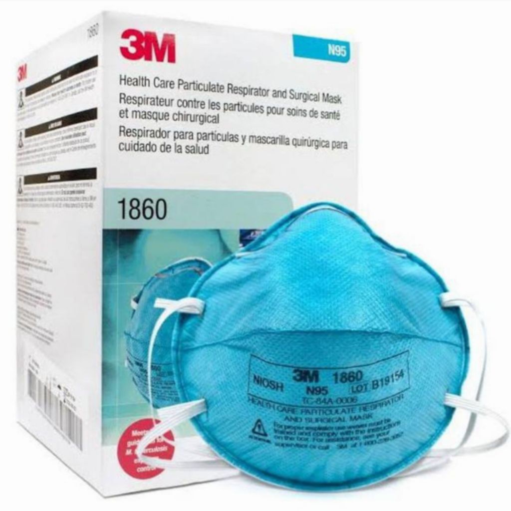 (Hivaro) Masker N95 3M 1860 USA & SGP(AKL) & NOUSMED Isi 20 Pcs