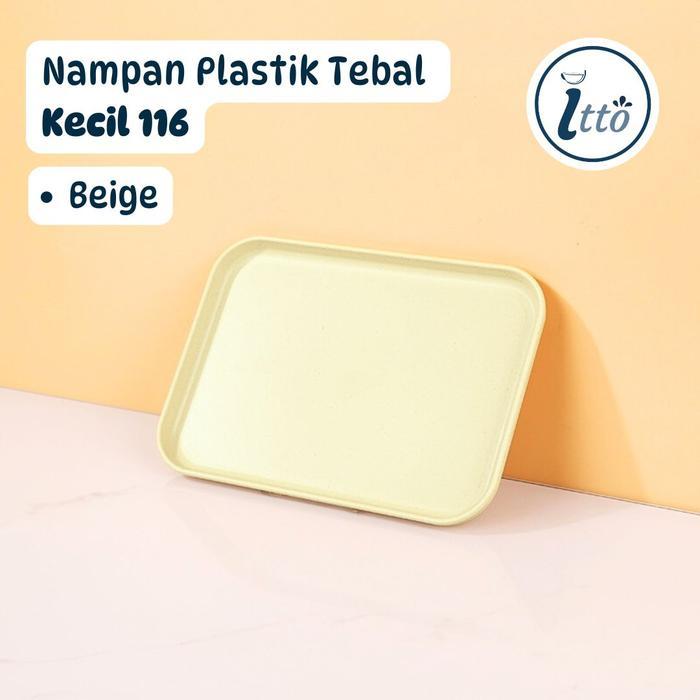 Nampan Plastik Tebal Kecil N116 Tray Board Serbaguna - Beige