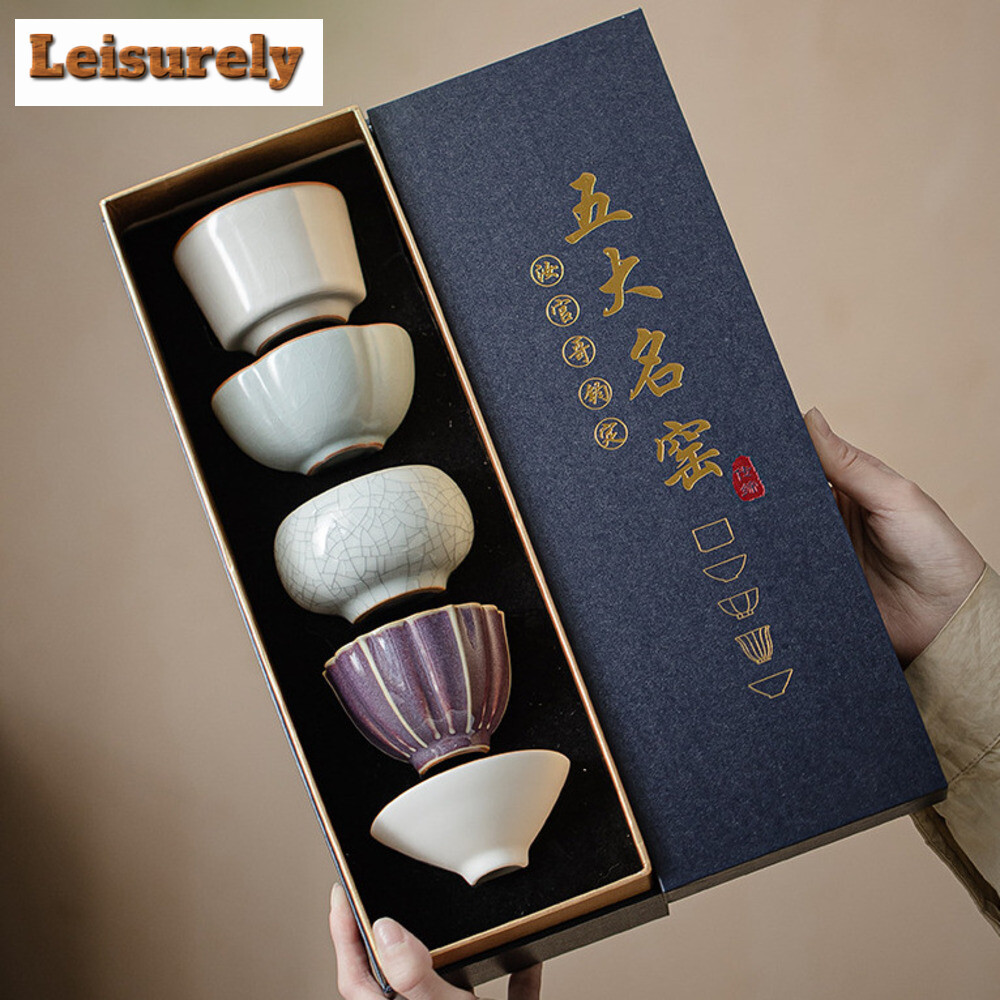 Imitation of The Five Famous Kilns of The Song Dynasty Tea Cup Gift Box Set Ceramic Master Cup Perso
