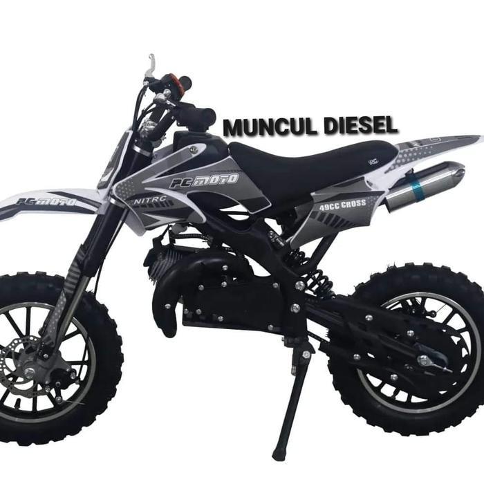 motor cros mini trail 50 cc warna hitam
