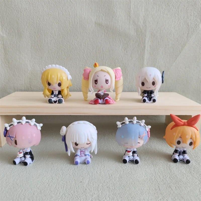 Cute Rem Figure Emilia Ram Statues Re Zero Starting Life in Another World Japanese Anime Sculpture H