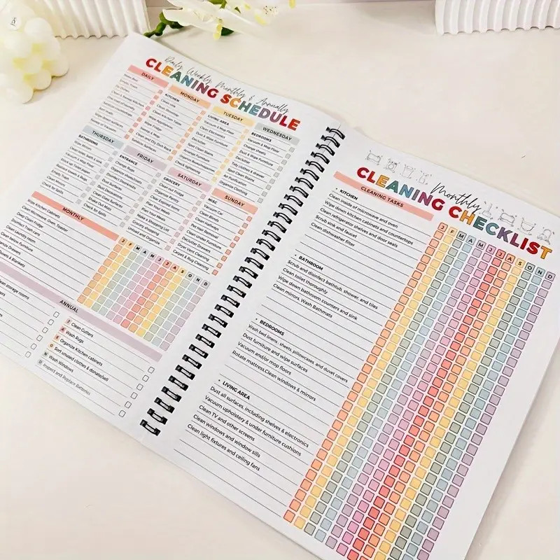 ADHD Cleaning Planner Bundle – Includes Home Cleaning Schedule, Weekly, Monthly, Year-Round Cleanlin