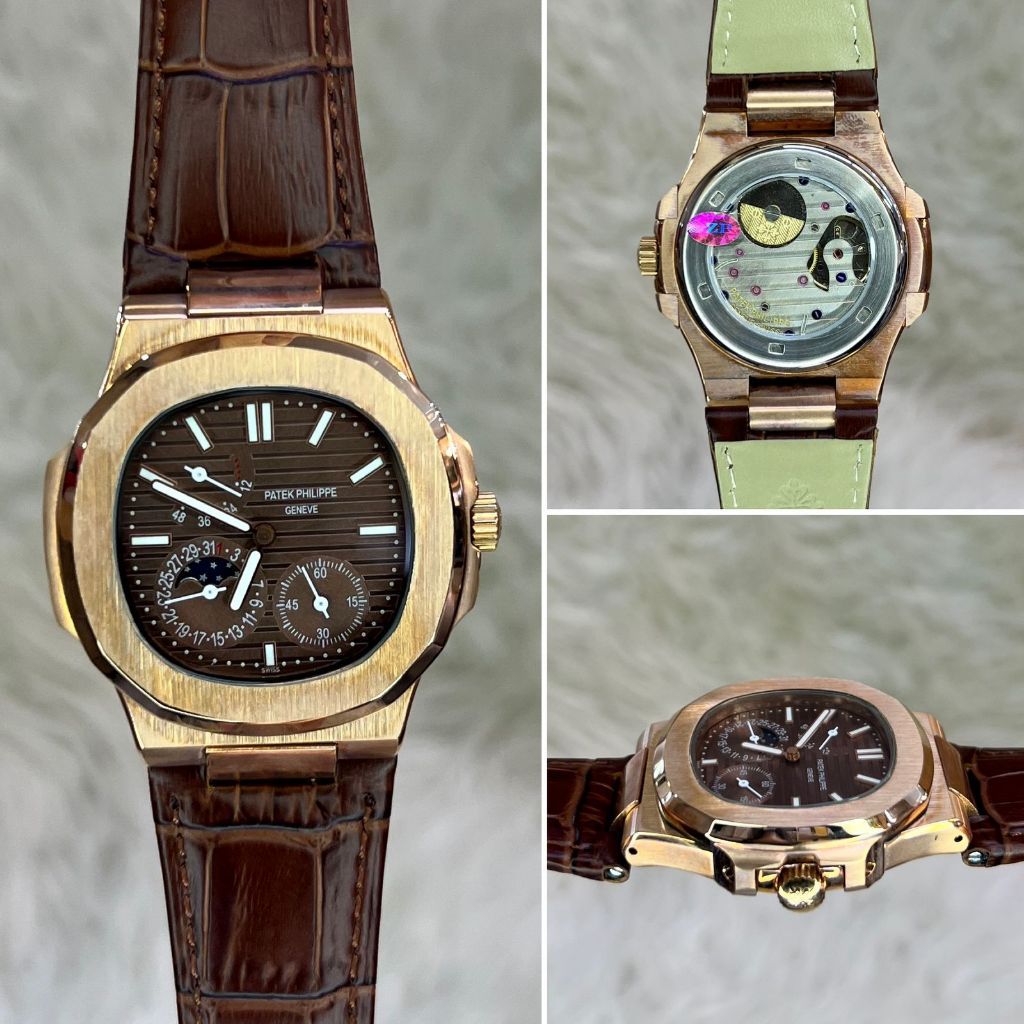 majuwatch Luxury Pria Patek Philippe Automatic Manual Winding Croco Leather