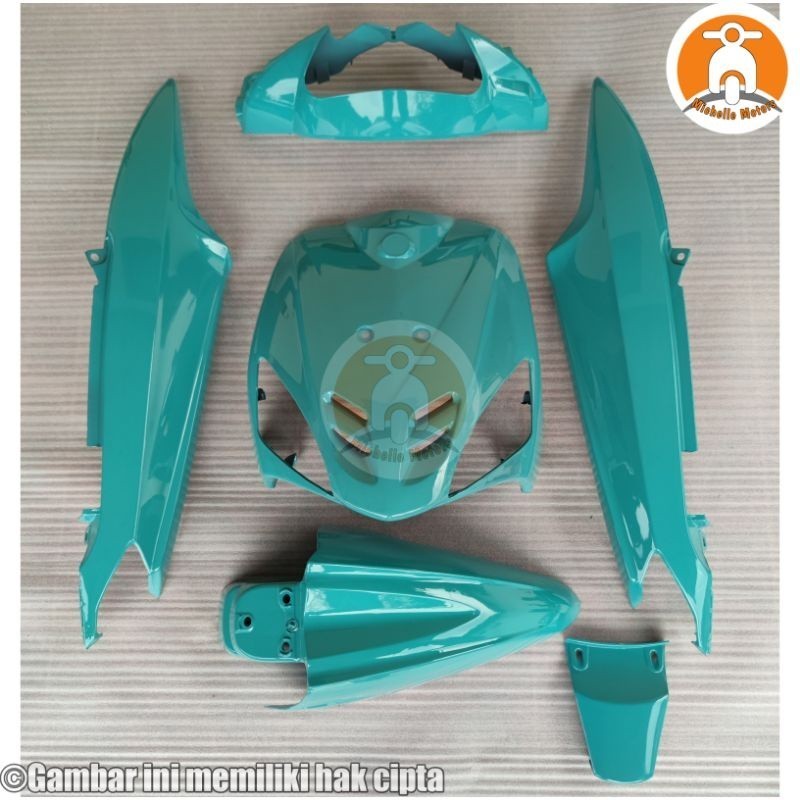 Full Set Cover Body Mio Sporty / Mio MX Warna Hijau Toska / Tosca (CUSTOM) Bodi Halus mio bodi alus 