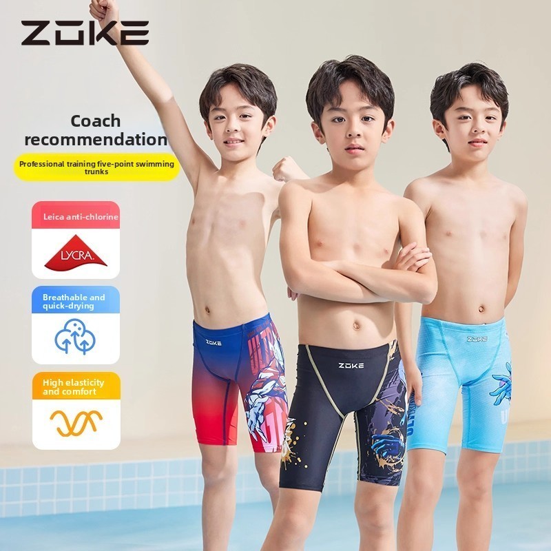 ZOKE Celana Renang Profesional untuk Anak Laki-Laki, Panjang untuk Latihan dan Berenang