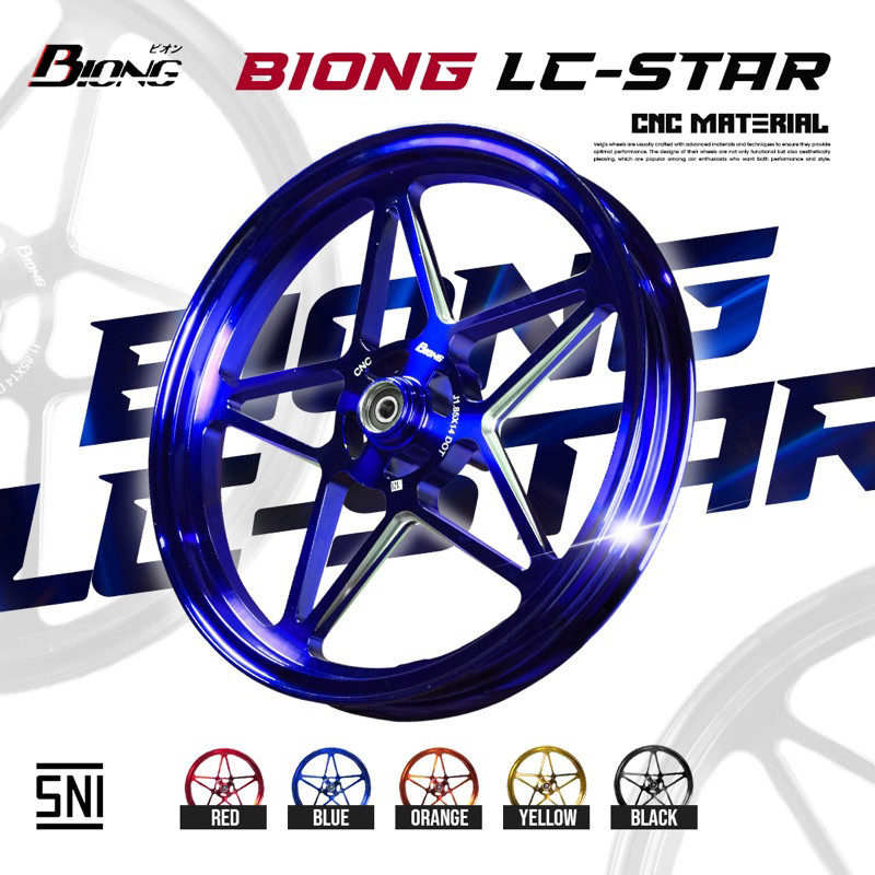 Velg Set Lc Star Depan Belakang Biong Cnc Sni Pnp Beat Vario 110 Spacy Scoopy Vario 125/150 Led Vari