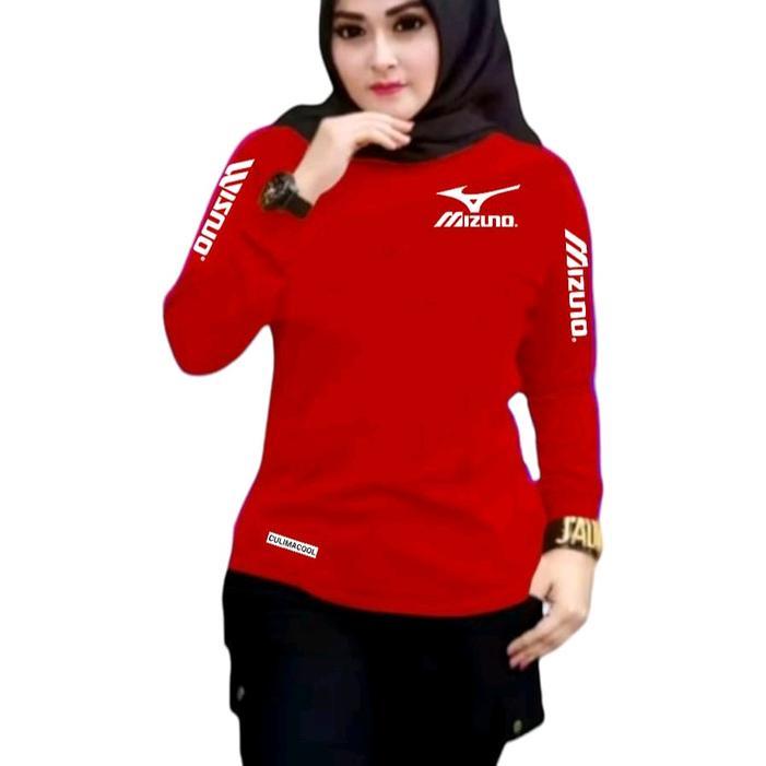 atasan wanita olahraga  muslimah tangan panjang|kaos mizuno|kaos senam|kaos joging dan fitness Tunik