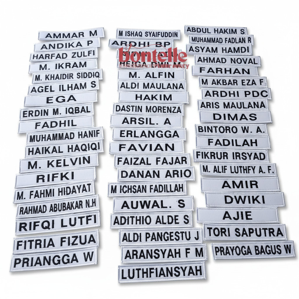 Patch bordir murah ready stock bordir nama pakai perekat/velcro
