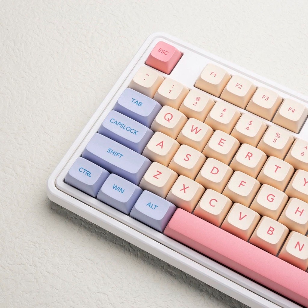 XDA PBT Keycaps Korean English Japanese Pink Keycaps Cute Key Caps For Mechanical Keyboard Cherry MX