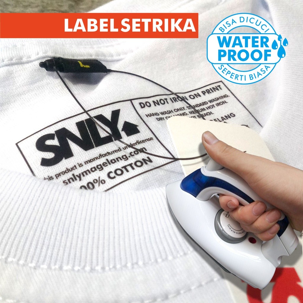 Label Baju Setrika Custom Transparan & Waterproof DTF