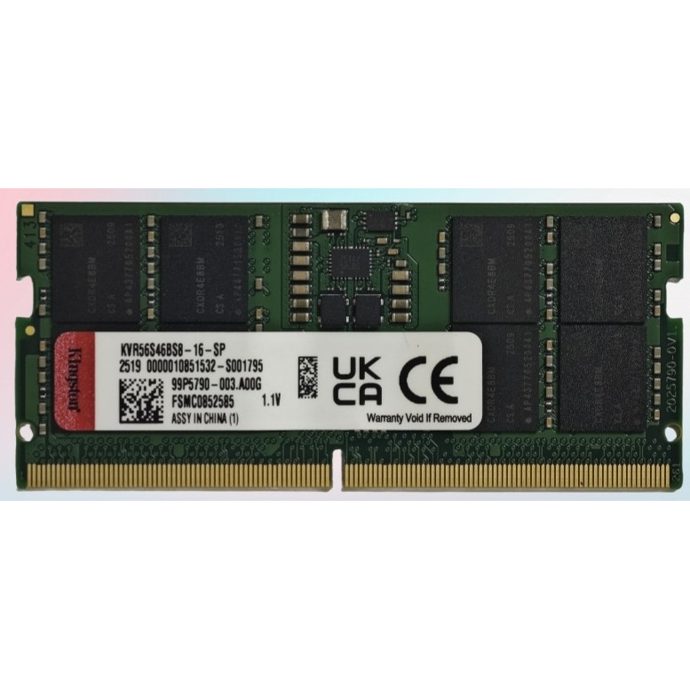 Kingston ValueRAM 16GB/32GB 5600MT/s DDR5 Non-ECC CL46 SODIMM 1Rx8/2RX8 KVR56S46BS8-16/32 Laptop Mem