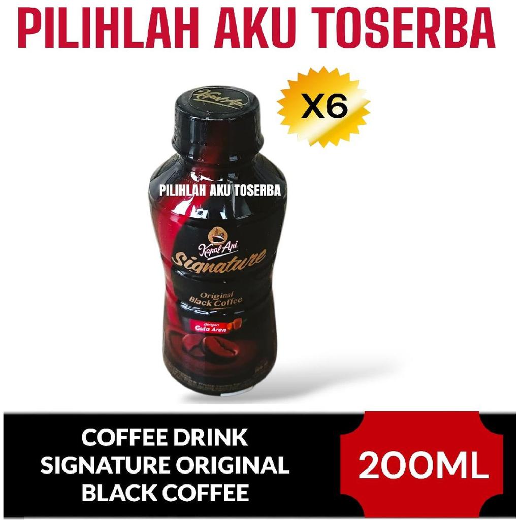 Kopi Kapal Api ( Coffee Drink ) Signature Original Black Kemasan Botol- ( HARGA 6 BOTOL )