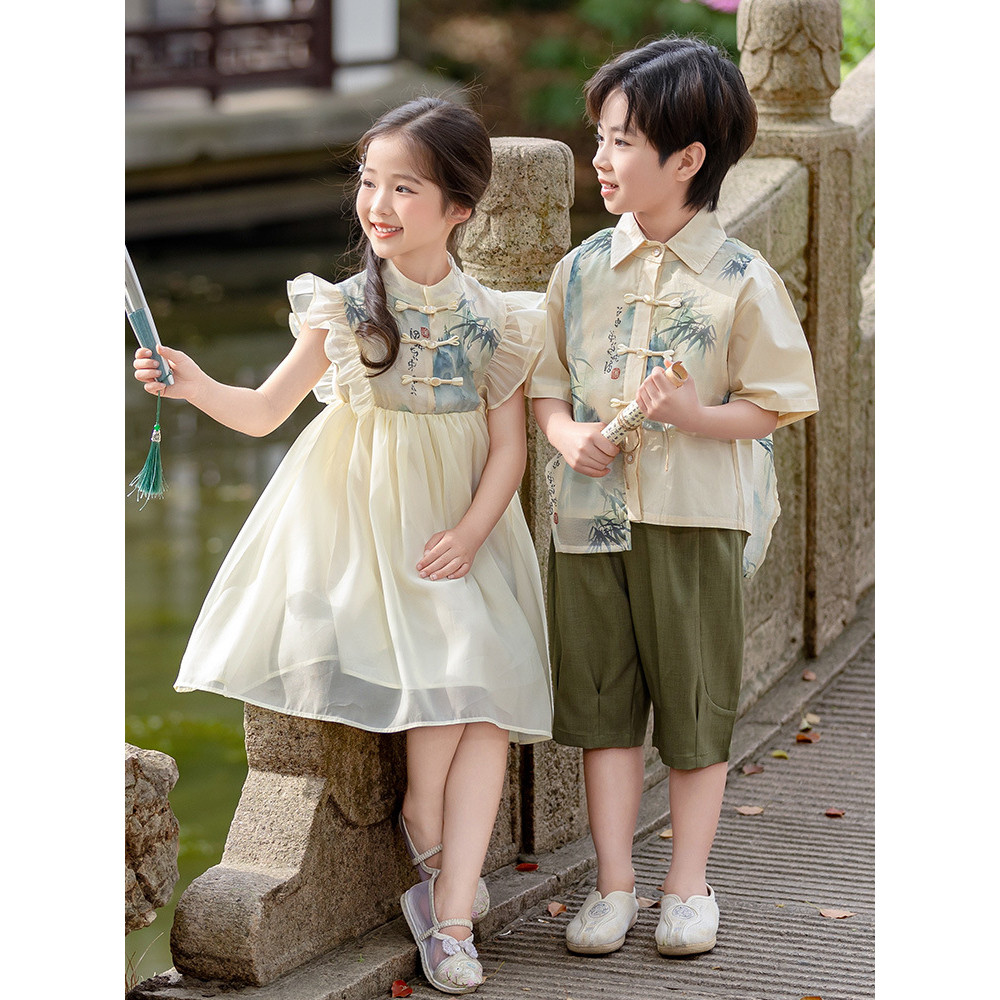 [Kota Dongeng]Kostum pertunjukan lukisan pemandangan gaya Cina anak-anak