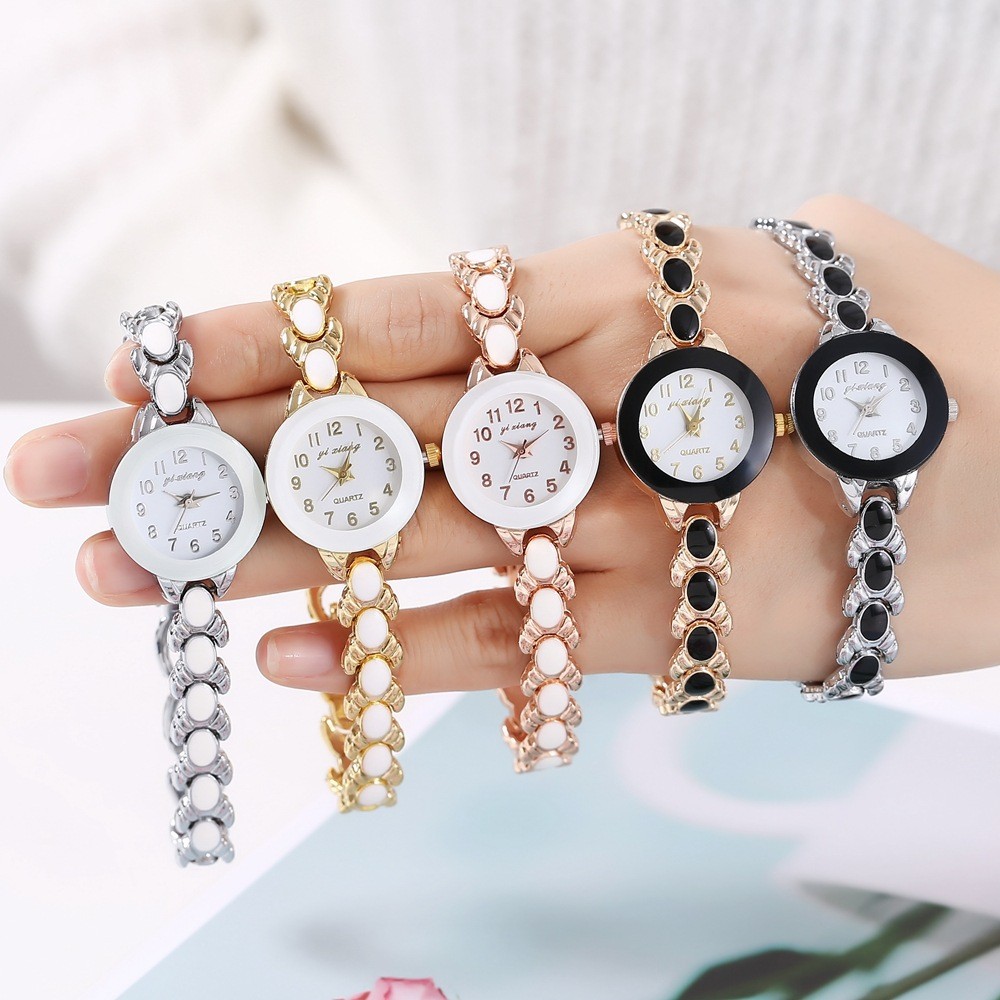 Tren Fashion Epoxy Hand Chain Tonton Kuarsa Mahasiswa Wanita Tonton Temperamen Mata Kucing Sederhana