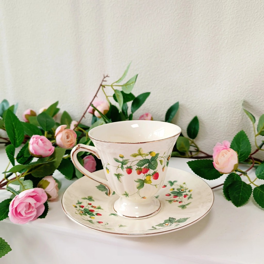 English Style Vintage European Ceramic Coffee Cup And Plate Set Lemon Afternoon Tea Pot Luxury Coffe