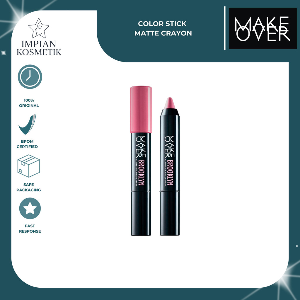 IMPIAN KOSMETIK MAKE OVER COLOR STICK MATTE CRAYON | LIPSTIK CRAYON MATTE UNTUK BASE OMBRE | HIGH PI