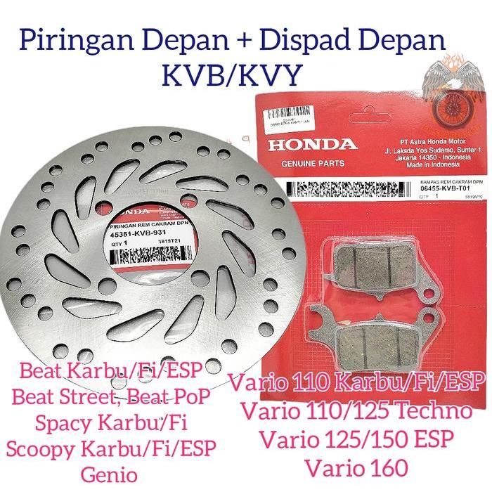 PIRINGAN DEPAN + DISPAD DEPAN KVB/KVY ASLI ORIGINAL BEAT KARBU POP STREET PIRINGA CAKRAM KAMPAS REM 